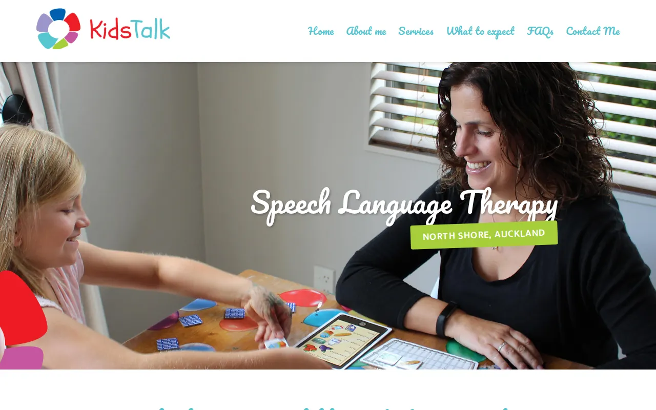 Kids Talk speech language therapy website