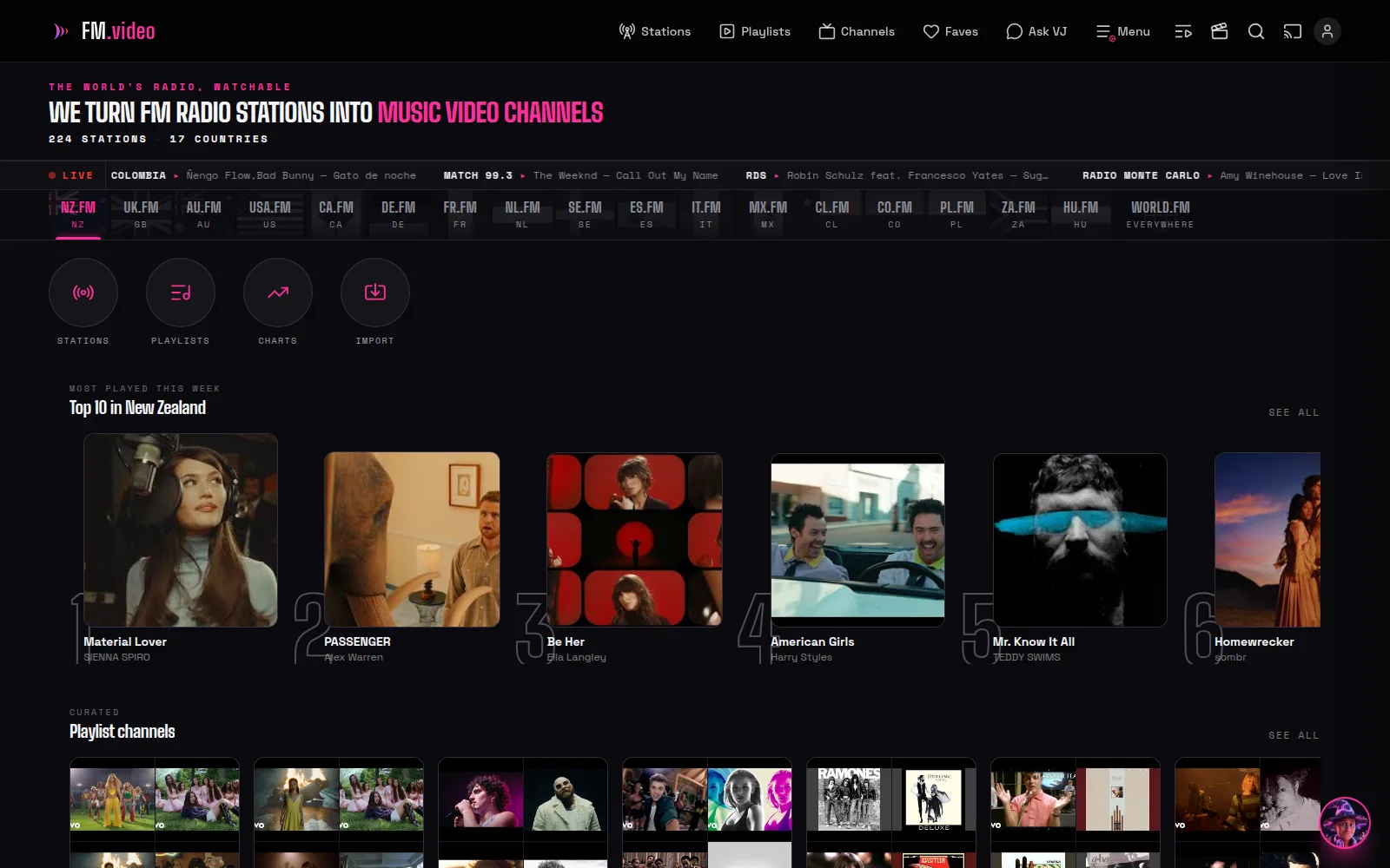 FM.video home: We turn FM radio stations into music video channels