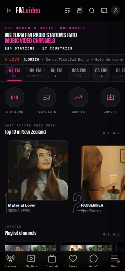 FM.video on a phone